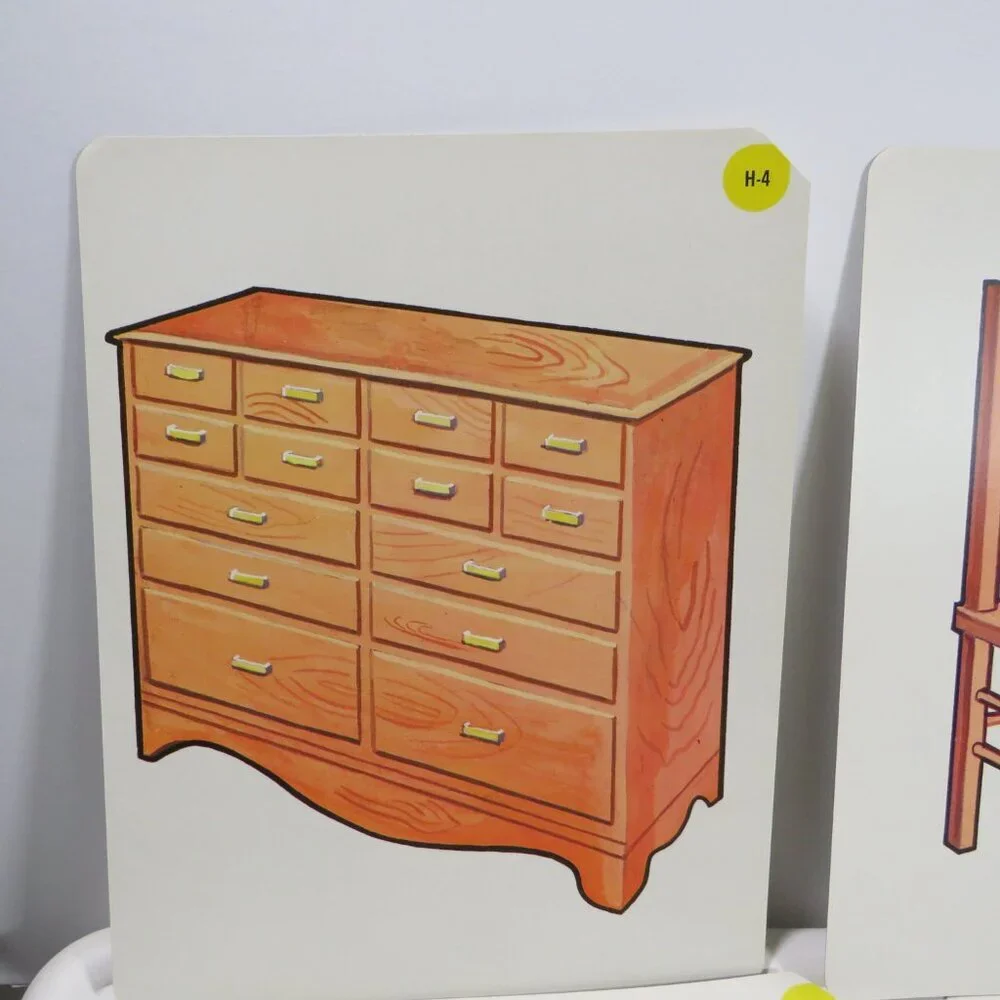 Peabody 60s Household Items, Furniture (10) cards Vintage Artwork Record Player